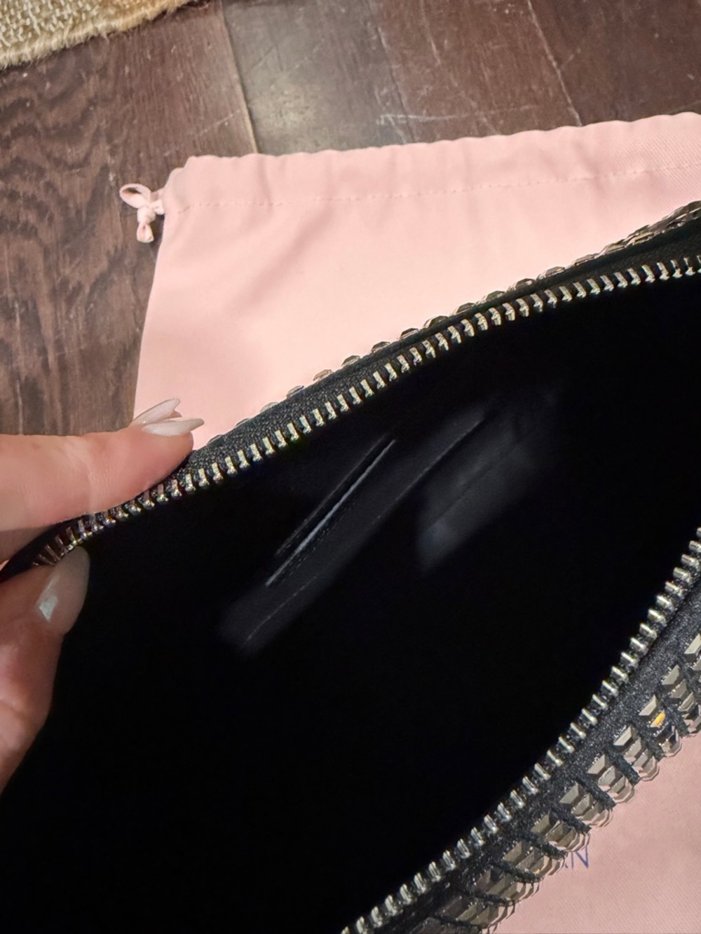 Stuart Weitzman: Black Studded Shoulder Bag - Picture 10 of 10
